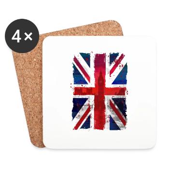 Union Jack - UK Flag - London - Untersetzer (4er-Set) - Weiß - Vorne