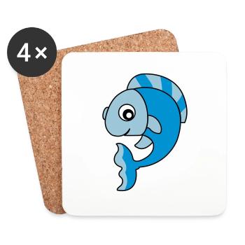 fisch_02 - Untersetzer (4er-Set) - Weiß - Vorne