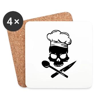 Cooking Skull - Untersetzer (4er-Set) - Weiß - Vorne