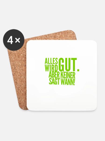 positiv denken - Untersetzer (4er-Set) - Weiß