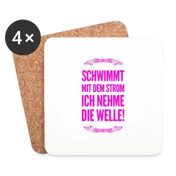 gegen den Strom - Untersetzer (4er-Set) - Weiß - Vorne