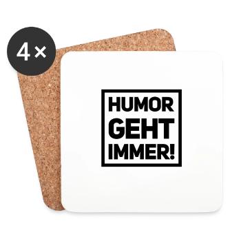 Humor und lachen - Untersetzer (4er-Set) - Weiß - Vorne