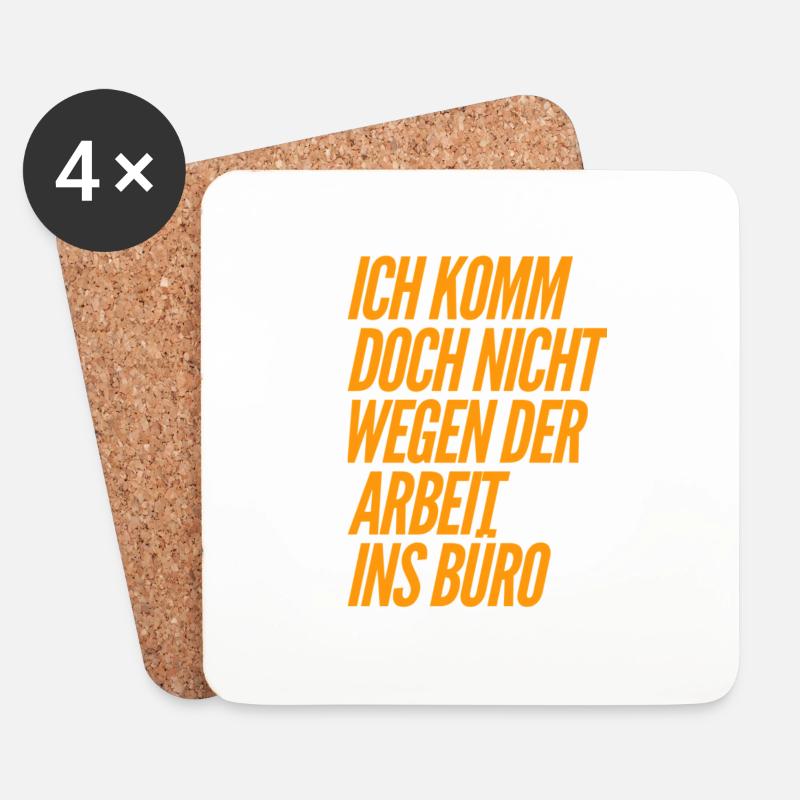 Warum kommst du ins Büro - Untersetzer (4er-Set) - Weiß