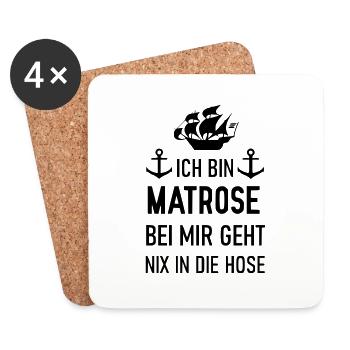 Matrose geht nix in die Hose - Untersetzer (4er-Set) - Weiß - Vorne
