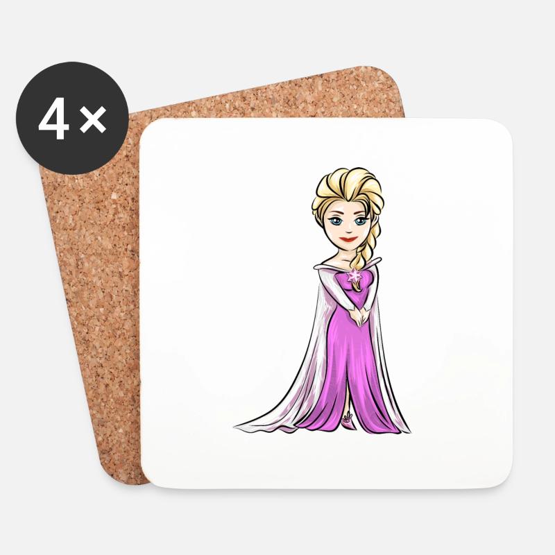 Prinzessin Rosa Kleid Stern Mädchen Geschenk - Untersetzer (4er-Set) - Weiß