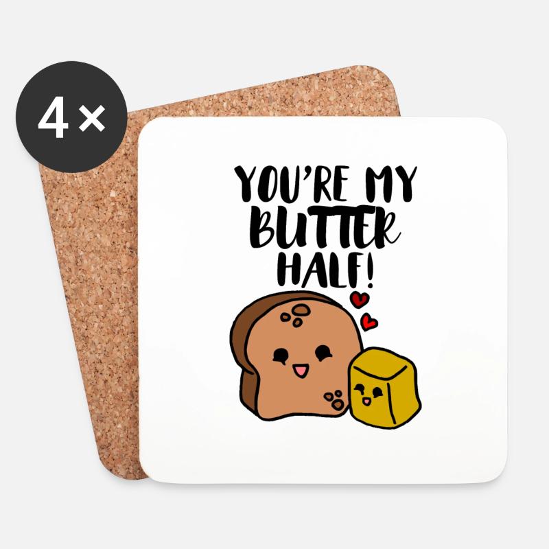 You're my butter half - Untersetzer (4er-Set) - Weiß