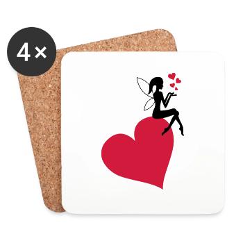 fee_herz_liebe - Coasters (set of 4) - white - Front