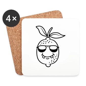 Sunglasses lemon design - Coasters (set of 4) - white - Front