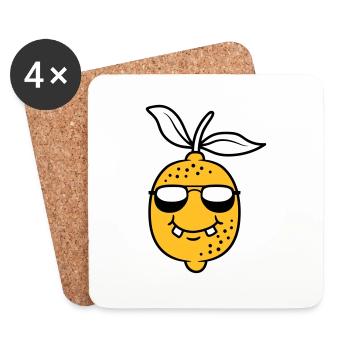 Conception fraîche de citron - Dessous de verre (lot de 4) - blanc - Devant