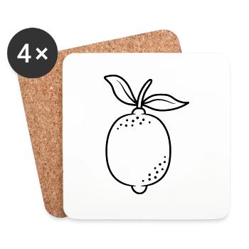 Citrus lemon fruit - Coasters (set of 4) - white - Front