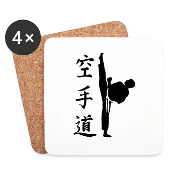 karaté - Dessous de verre (lot de 4) - blanc - Devant