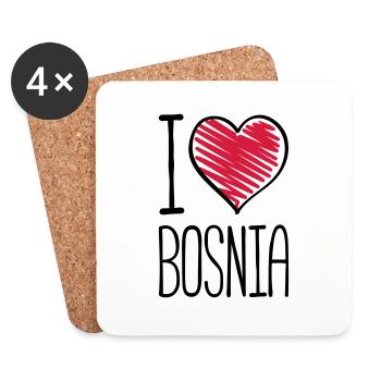 i love bosnia design - Untersetzer (4er-Set) - Weiß - Vorne