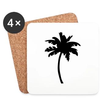 palme silhouette - Untersetzer (4er-Set) - Weiß - Vorne