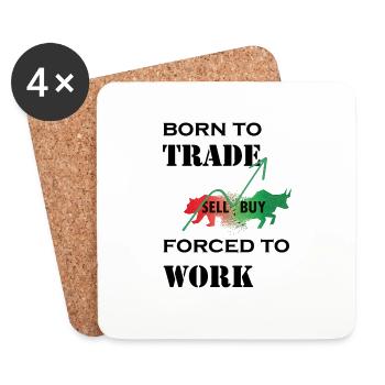 trader stock exchange - Coasters (set of 4) - white - Front