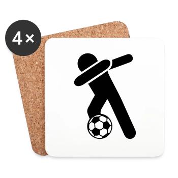 dabbing fussball - Untersetzer (4er-Set) - Weiß - Vorne