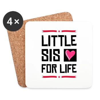 little sis for life heart - Untersetzer (4er-Set) - Weiß - Vorne