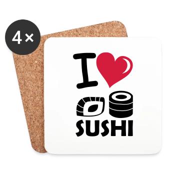 i_love_sushi - Coasters (set of 4) - white - Front