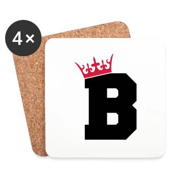 buchstabe_b_king_02 - Untersetzer (4er-Set) - Weiß - Vorne
