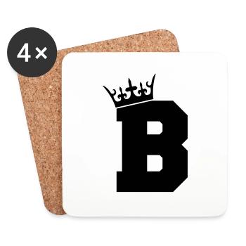 buchstabe_b_king_01 - Untersetzer (4er-Set) - Weiß - Vorne