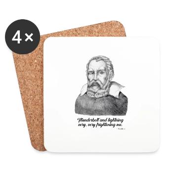 Galileo Quotes - Thunder & Lightning - Science - Coasters (set of 4) - white - Front