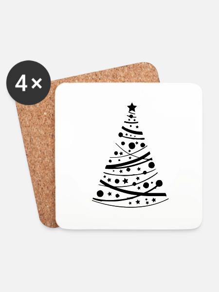 tannenbaum - Untersetzer (4er-Set) - Weiß