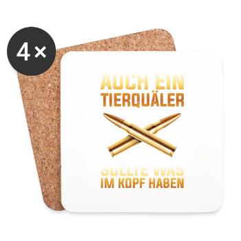 Tierschutz - Auch was im - Untersetzer (4er-Set) - Weiß - Vorne
