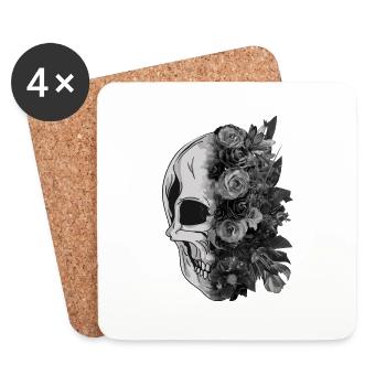 skull_flower - Coasters (set of 4) - white - Front