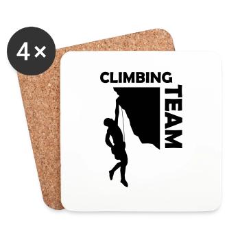 climbing_team_001 - Dessous de verre (lot de 4) - blanc - Devant
