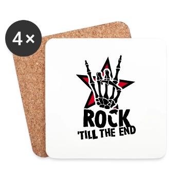 Rock till the End Rock musik Metal Rocker - Untersetzer (4er-Set) - Weiß - Vorne