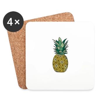 Ananas - Dessous de verre (lot de 4) - blanc - Devant
