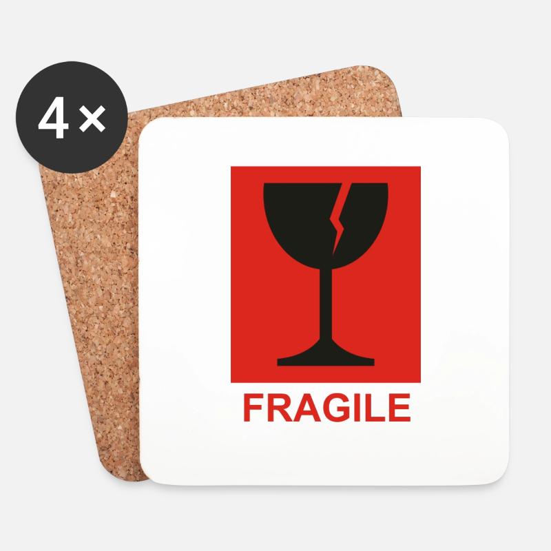 FRAGIL - Untersetzer (4er-Set) - Weiß