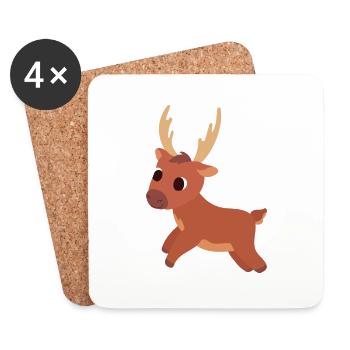 Cute reindeer - Coasters (set of 4) - white - Front