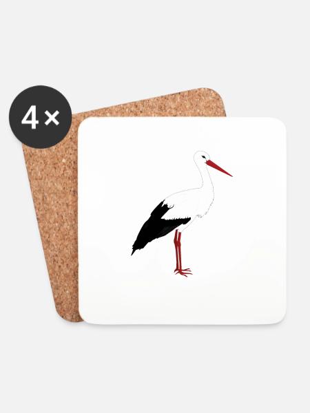 Stork stands - Coasters (set of 4) - white