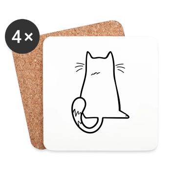 Cat No Cat Lover Nope Gift Cat NO - Dessous de verre (lot de 4) - blanc - Devant