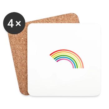 Regenbogen - Untersetzer (4er-Set) - Weiß - Vorne
