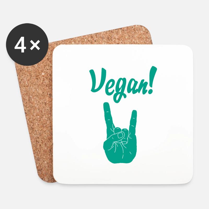 Vegan - Untersetzer (4er-Set) - Weiß