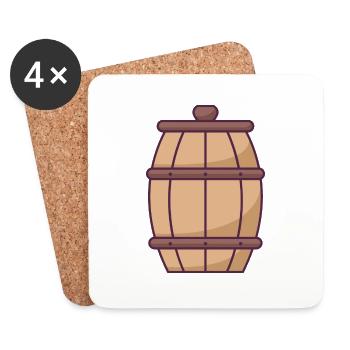 Honey Barrel - Dessous de verre (lot de 4) - blanc - Devant