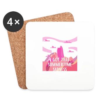 J'ai cette tristesse estivale - Dessous de verre (lot de 4) - blanc - Devant