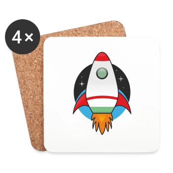 rocket - Coasters (set of 4) - white - Front
