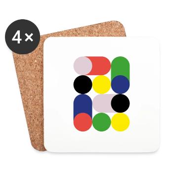 Bauhaus Design - Untersetzer (4er-Set) - Weiß - Vorne