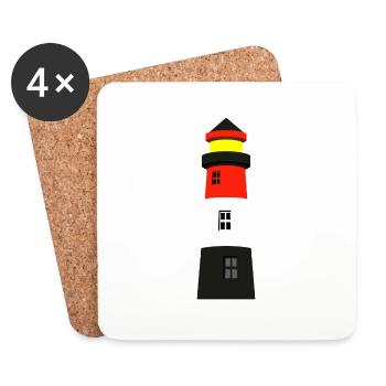 Phare Mer Mer Mer Mer Mer Baltique bateau bateau - Dessous de verre (lot de 4) - blanc - Devant