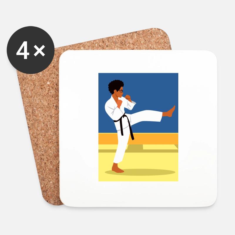Karate kid - Coasters (set of 4) - white
