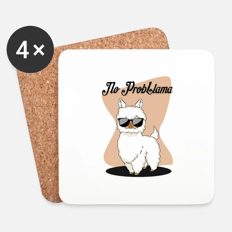 Llama lama alpaca no problemama probllama - Coasters (set of 4) - white