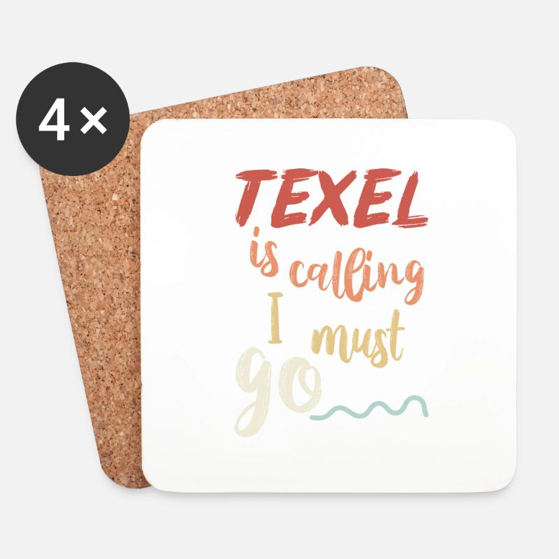 Texel Inselurlaub - Untersetzer (4er-Set) - Weiß