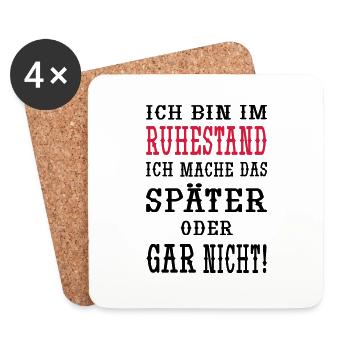 Ich bin im Ruhestand - Untersetzer (4er-Set) - Weiß - Vorne