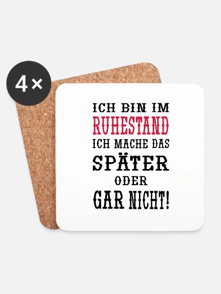 Ich bin im Ruhestand - Untersetzer (4er-Set) - Weiß