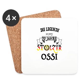 DDR Geschenk Ossi Ostdeutschland 70. Geburtstag - Untersetzer (4er-Set) - Weiß - Vorne
