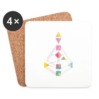 Human Design Chart Colorful 2 - Coasters (set of 4) - white - Front