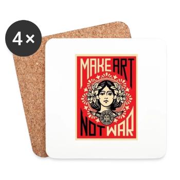 MAKE ART NOT WAR - Dessous de verre (lot de 4) - blanc - Devant