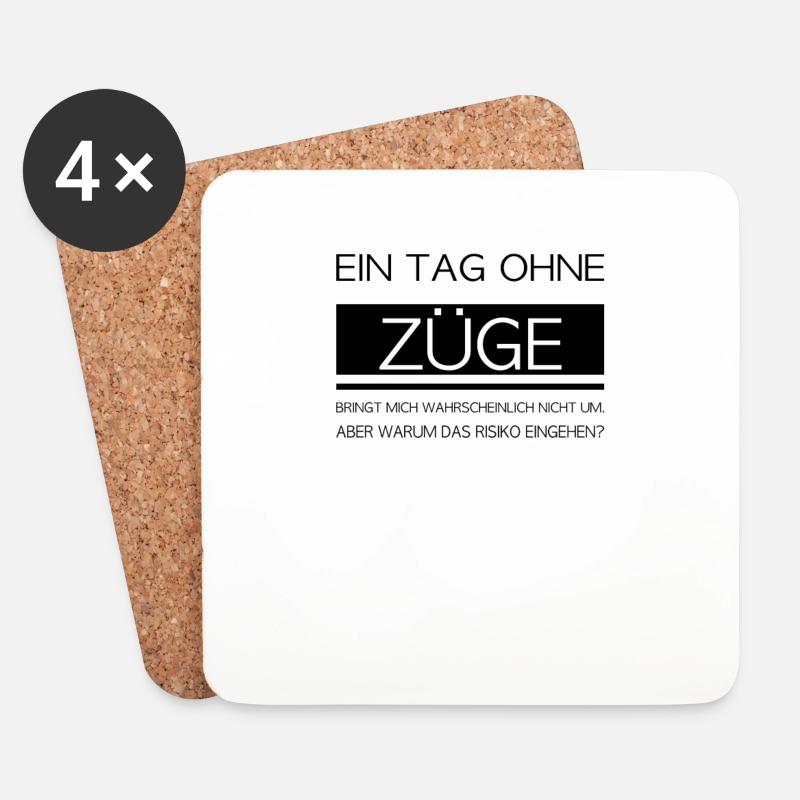 Modelleisenbahn Dampflok Modellbau Zug Lok Spruch - Untersetzer (4er-Set) - Weiß